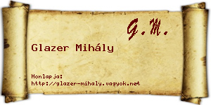 Glazer Mihály névjegykártya