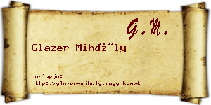 Glazer Mihály névjegykártya